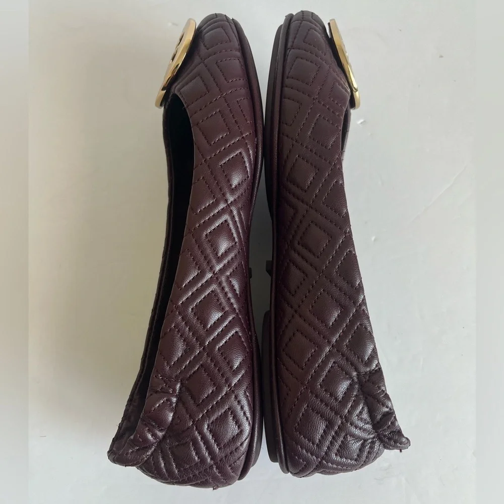 Tory Burch Quilted Minnie Nappa Leather Travel Ballet Flats size 6